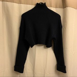 Zara Mock Neck Cropped Sweater